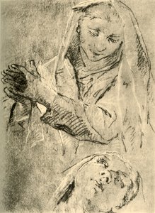 Estudios de una Madonna, mediados del siglo XVIII, 1928 de Giovanni Battista Tiepolo