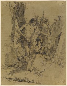 El descubrimiento de la tumba de Punchinello de Giovanni Battista Tiepolo