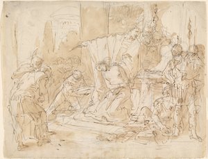 El Sacrificio de Ifigenia (recto) / Estudio de un Desnudo Masculino (verso) de Giovanni Battista Tiepolo