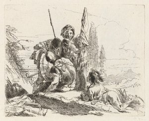 Tres soldados y un niño, de Vari capricci (Capriccios varios) de Giovanni Battista Tiepolo