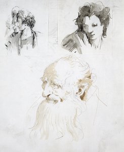 Tres Estudios de Cabezas de Giovanni Battista Tiepolo