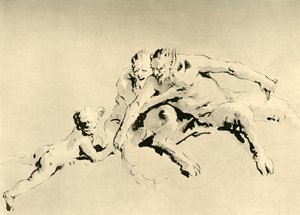 Dos faunos y un cupido, mediados del siglo XVIII, 1928