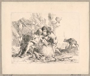 Dos filósofos y un niño, lámina 22 de Scherzi di Fantasia de Giovanni Battista Tiepolo