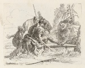 Dos soldados y dos mujeres, de Vari capricci (Varios Capriccios) de Giovanni Battista Tiepolo
