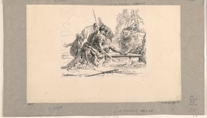 Dos soldados y dos mujeres, de los Vari Capricci de Giovanni Battista Tiepolo