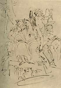 Dos mujeres, Eros y un soldado, mediados del siglo XVIII, 1928 de Giovanni Battista Tiepolo