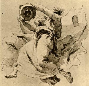 Dos genios sosteniendo un jarrón, mediados del siglo XVIII, 1928 de Giovanni Battista Tiepolo