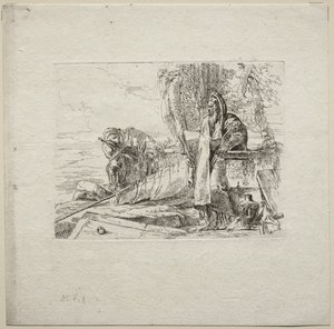Varios caprichos: El filósofo de pie con libro, 1785 de Giovanni Battista Tiepolo