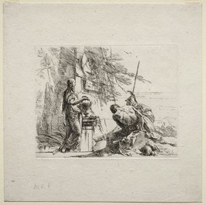 Varios Caprichos: La Mujer de Pie con las Manos en un Jarrón, 1785