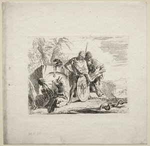 Varios Caprichos: El joven soldado y el astrólogo, 1785 de Giovanni Battista Tiepolo
