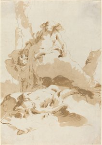 Venus y Cupido descubriendo el cuerpo de Adonis