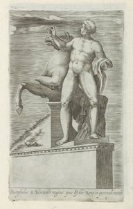 Sculptuur van een van de Dioscuren op het Quirinaal te Rome Bucéfalo y Alejandro la gran obra (...) (título sobre objeto) Antieke sculptn en Roma (título de la serie) Los íconos de las estatuas antiguas de la ciudad de Roma que se ven en lugares públicos (