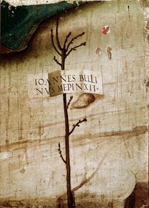 Pequeño árbol y cartucho (detalle) de Giovanni Bellini