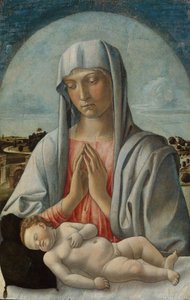 Madonna adorando al niño dormido, principios de 1460 de Giovanni Bellini