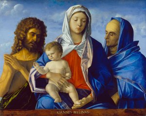 La Virgen y el Niño con los santos Juan Bautista e Isabel de Giovanni Bellini