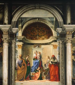 Madonna entre cuatro santos de Giovanni Bellini