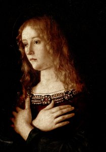 Virgen y Niño con Santa Catalina de Alejandría y Santa María Magdalena de Giovanni Bellini