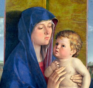 Virgen de la Pera (detalle) de Giovanni Bellini