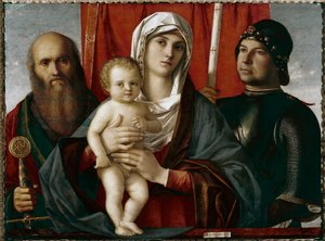 Virgen con niño entre San Pablo y San Jorge - Pintura de Giovanni Bellini, llamado il Giambellino de Giovanni Bellini