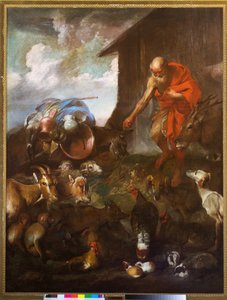 La entrada de los animales en el Arca, c.1655 (óleo sobre lienzo) de Giovanni Benedetto (1609 64) Castiglione
