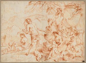 Bacanalia ante un Herm, principios de la década de 1660 de Giovanni Benedetto Castiglione