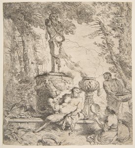 Bacanal ante un altar a los dioses, ca. 1645 de Giovanni Benedetto Castiglione