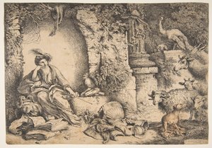 Circe con los compañeros de Ulises convertidos en animales, 1650-51