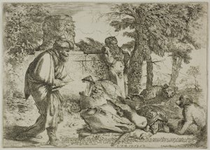 Diógenes buscando un hombre honesto de Giovanni Benedetto Castiglione