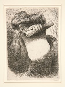Figura con gran banderola, de la serie Pequeños estudios de cabezas de Giovanni Benedetto Castiglione