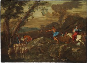 El Viaje de Jacob, 1633 de Giovanni Benedetto Castiglione