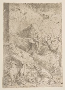 Noé dejando entrar a los animales en el arca, ca. 1630 de Giovanni Benedetto Castiglione