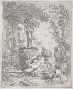 Pan reclinado ante un herma de Giovanni Benedetto Castiglione