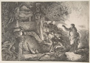 Resurrección de Lázaro, 1645-1650 de Giovanni Benedetto Castiglione