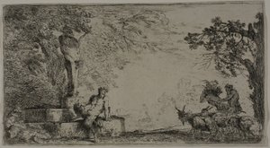 Sátiro Descansando bajo un Herma de Giovanni Benedetto Castiglione