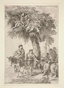 La huida a Egipto de Giovanni Benedetto Castiglione