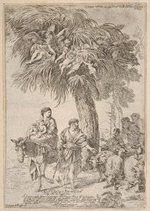 La Sagrada Familia en su huida a Egipto de Giovanni Benedetto Castiglione