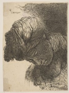 Joven con la cabeza baja, con un turbante, mirando a la izquierda, de la serie o..., ca. 1645-1650