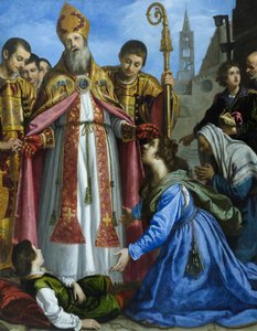 San Zenobio revive a un niño muerto, probablemente hacia 1610-20 (óleo sobre lienzo) de Giovanni Biliverti