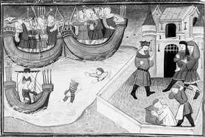 Decamerón, Gerbino aborda el barco de la hija del rey de Túnez; Gerbino es decapitado. Cuarto día, relato 4 de Giovanni Boccaccio