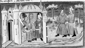 Decamerón, Melquisedec cuenta a Saladino la parábola de los tres anillos; los dos hombres se hacen amigos. Primer día, cuento 3. de Giovanni Boccaccio