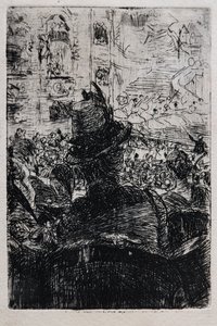 En la Operà de París, c.1880 (rayado sobre papel) de Giovanni Boldini