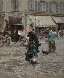 Al cruzar la calle. 1873-75 de Giovanni Boldini