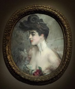 Boldini - Retrato de Mme X., con cuello de cuentas de Giovanni Boldini