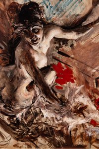 Madame de Joss, detalle de Giovanni Boldini