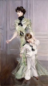 Retrato de Madame Hugo y su hijo, 1924