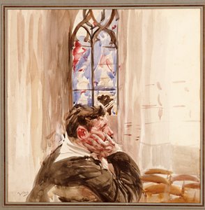 Retrato de un hombre en una iglesia, 1900