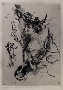 Retrato de mujer joven con figuras de Giovanni Boldini