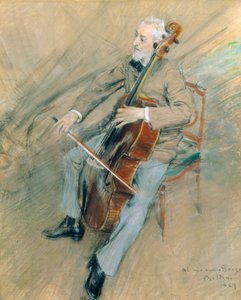 Retrato del violonchelista Gaetano Braga de Giovanni Boldini