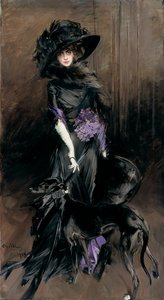 Retrato de la Marquesa Luisa Casati con un Galgo de Giovanni Boldini