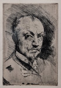 Autorretrato, c.1890 (punta seca, ruleta y aguafuerte sobre papel) de Giovanni Boldini